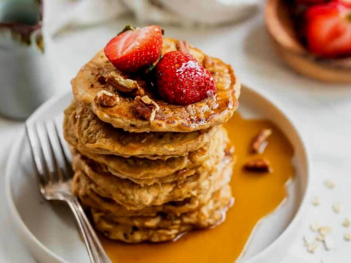 Овсяные панкейки — recipe steps, main photo