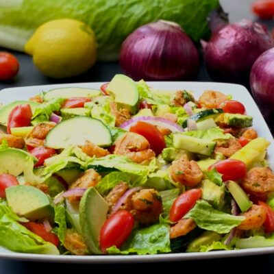 Салат с креветками и авокадо — пошаговый рецепт, основное фото