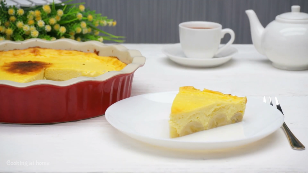 Творожная запеканка с бананами — recipe steps, main photo