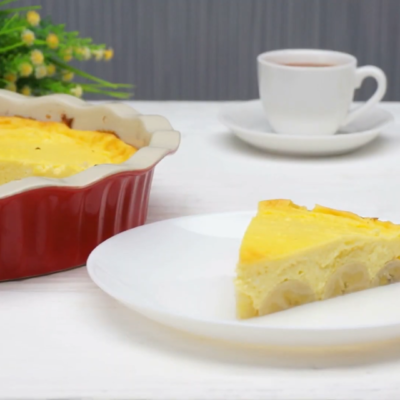 Творожная запеканка с бананами — пошаговый рецепт, основное фото