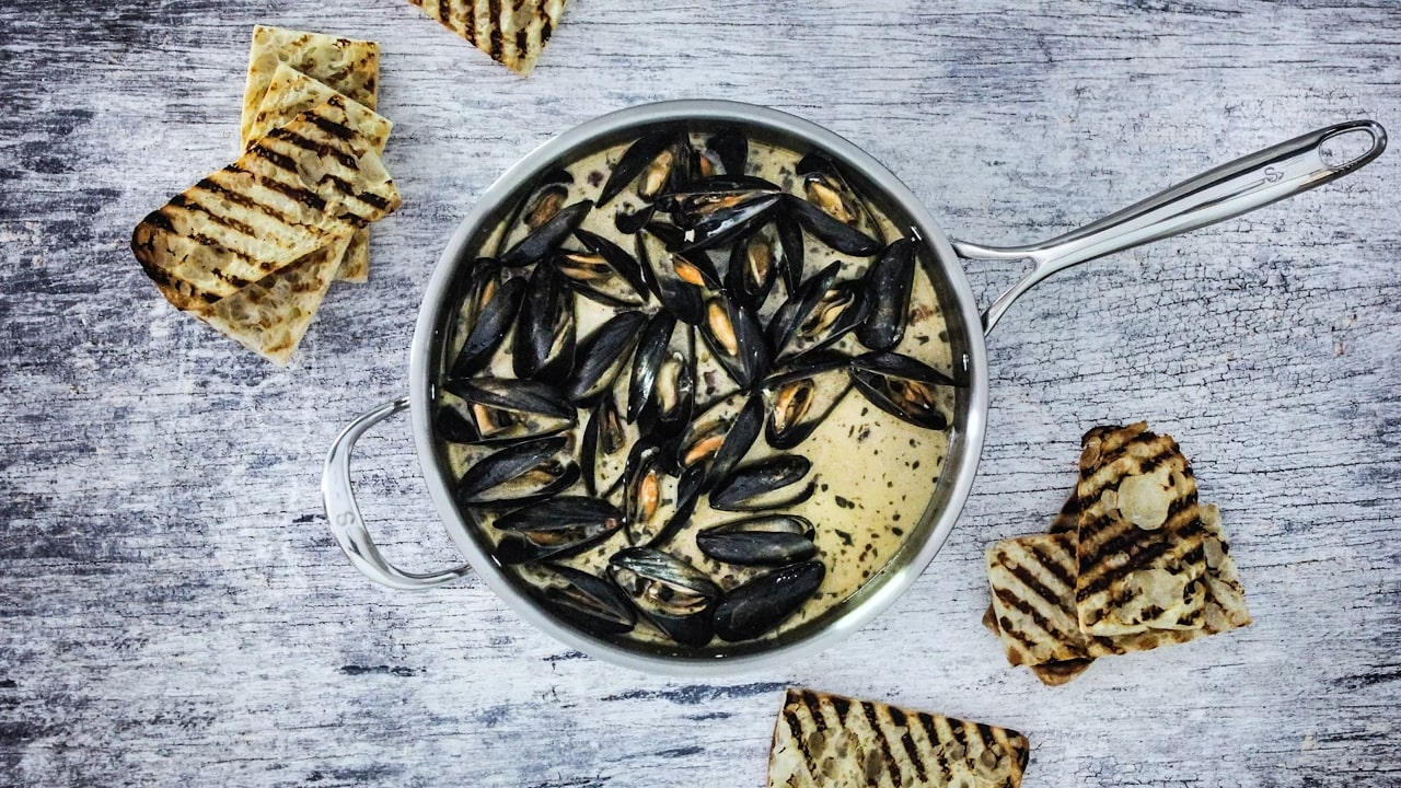 Мидии в сливочном соусе — recipe steps, main photo