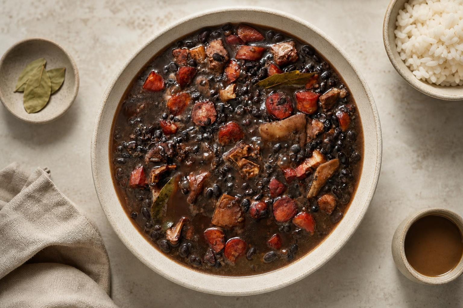 Фейжоада с чёрной фасолью и мясным ассорти